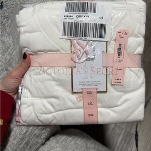 Victoria's Secret Soft White and Pink Pajama Set